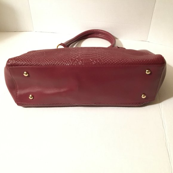 Cuore & Pelle Leather Snakeskin Musette Bag Handbag Carryall Tote - Picture 6 of 8